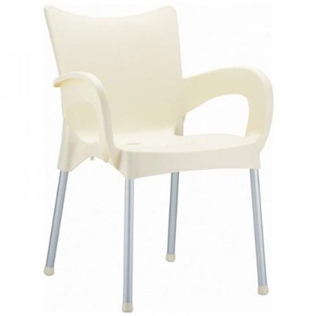 FACELIFT FIRST Romeo Resin Dining Arm Chair Beige - Pack of 2 FA213989